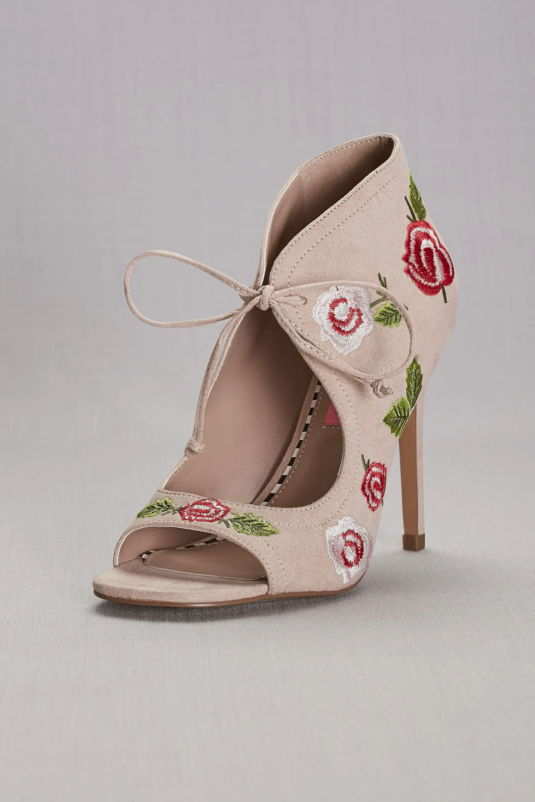 Floral Embroidered Peep-Toe Shooties