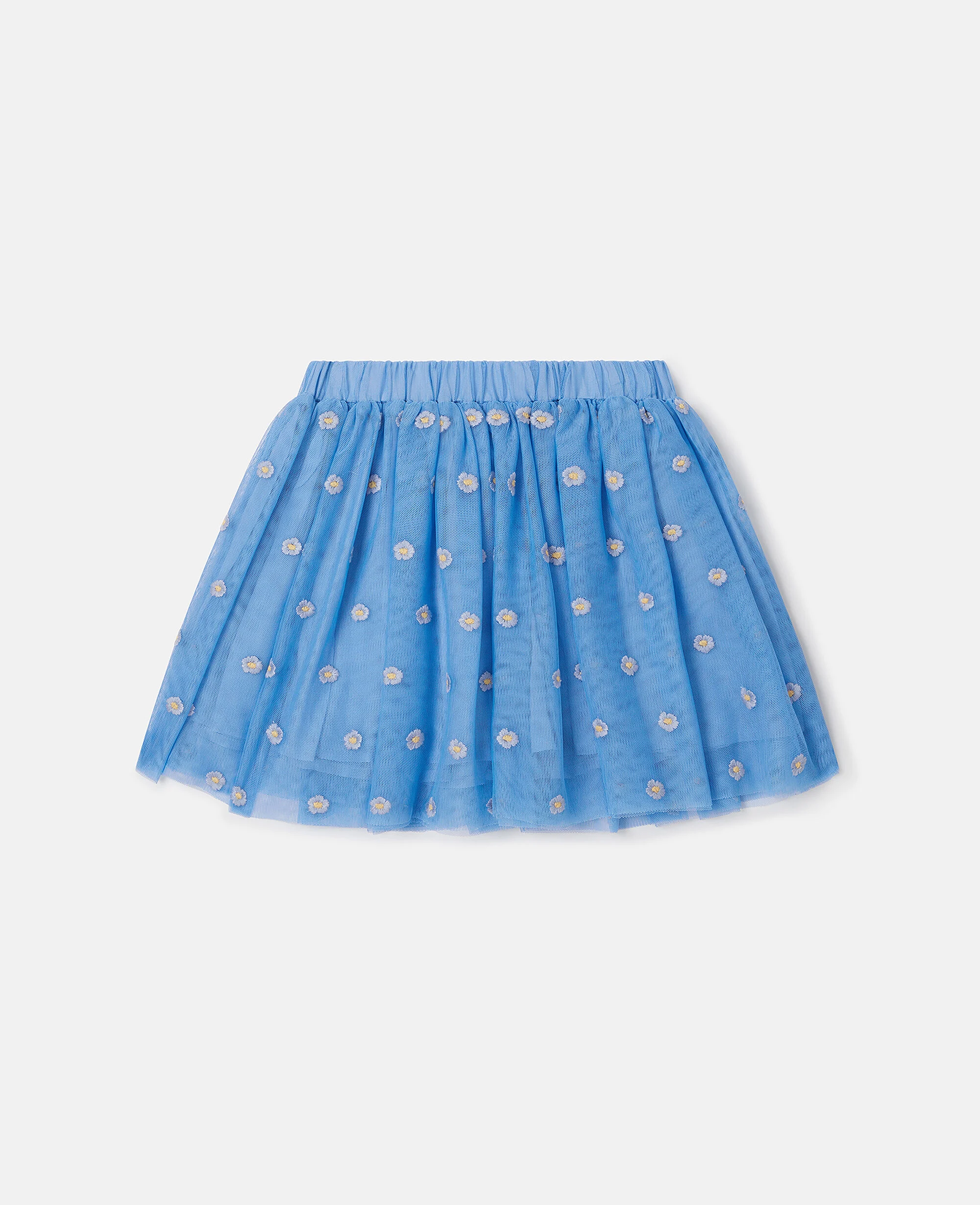 Floral-Embroidered Tulle Skirt