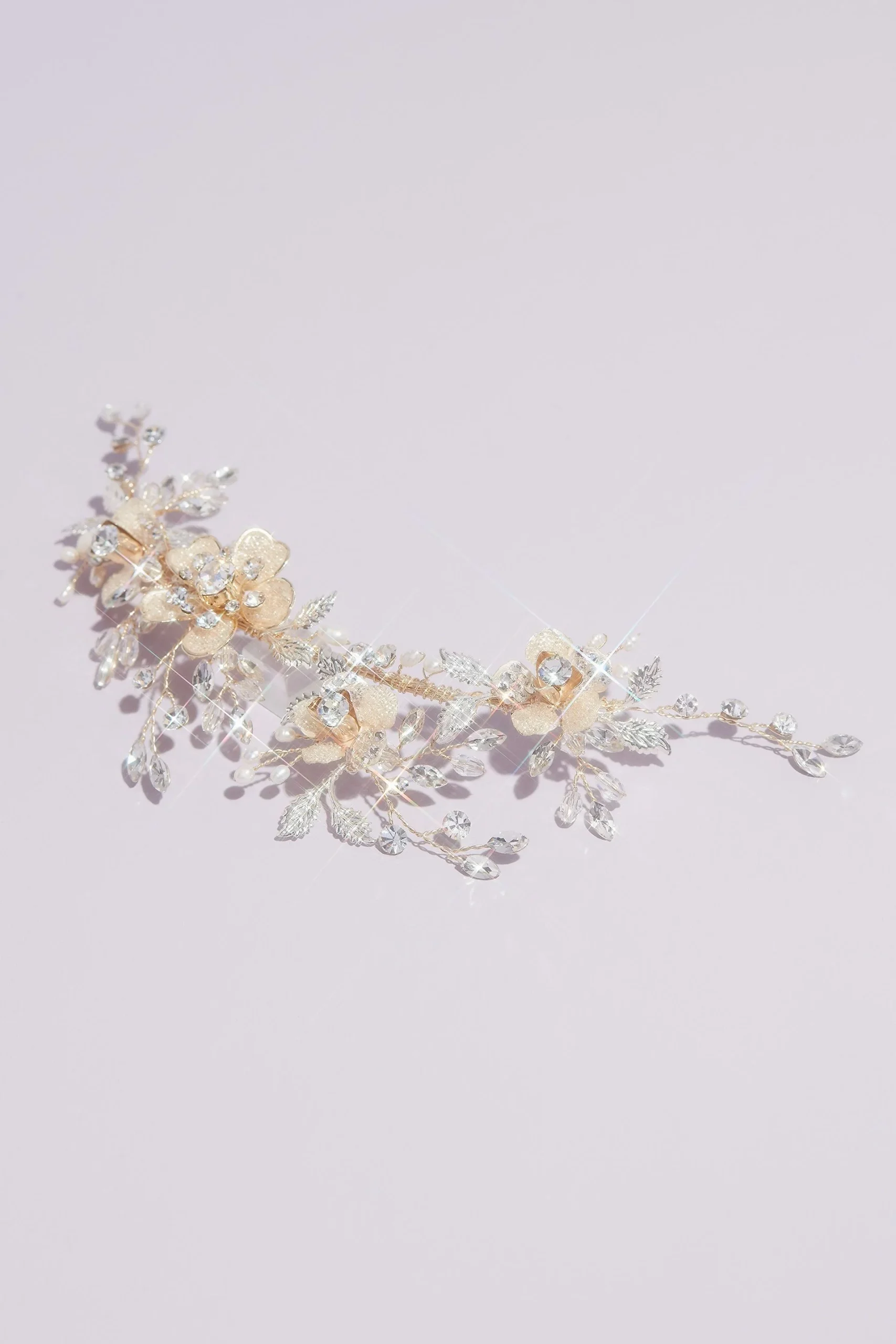 Floral Vine Headpiece with Crystals and Pearls