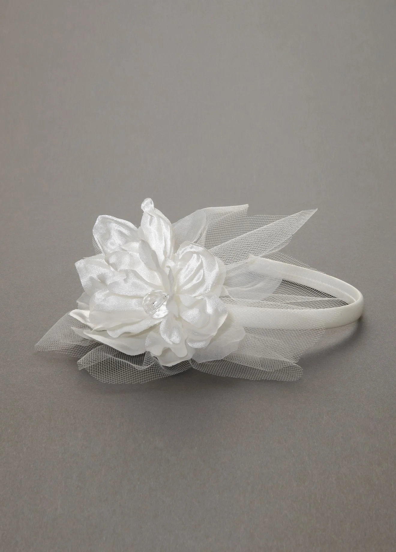 Flower Girl Headband with Flower and Tulle Pouf