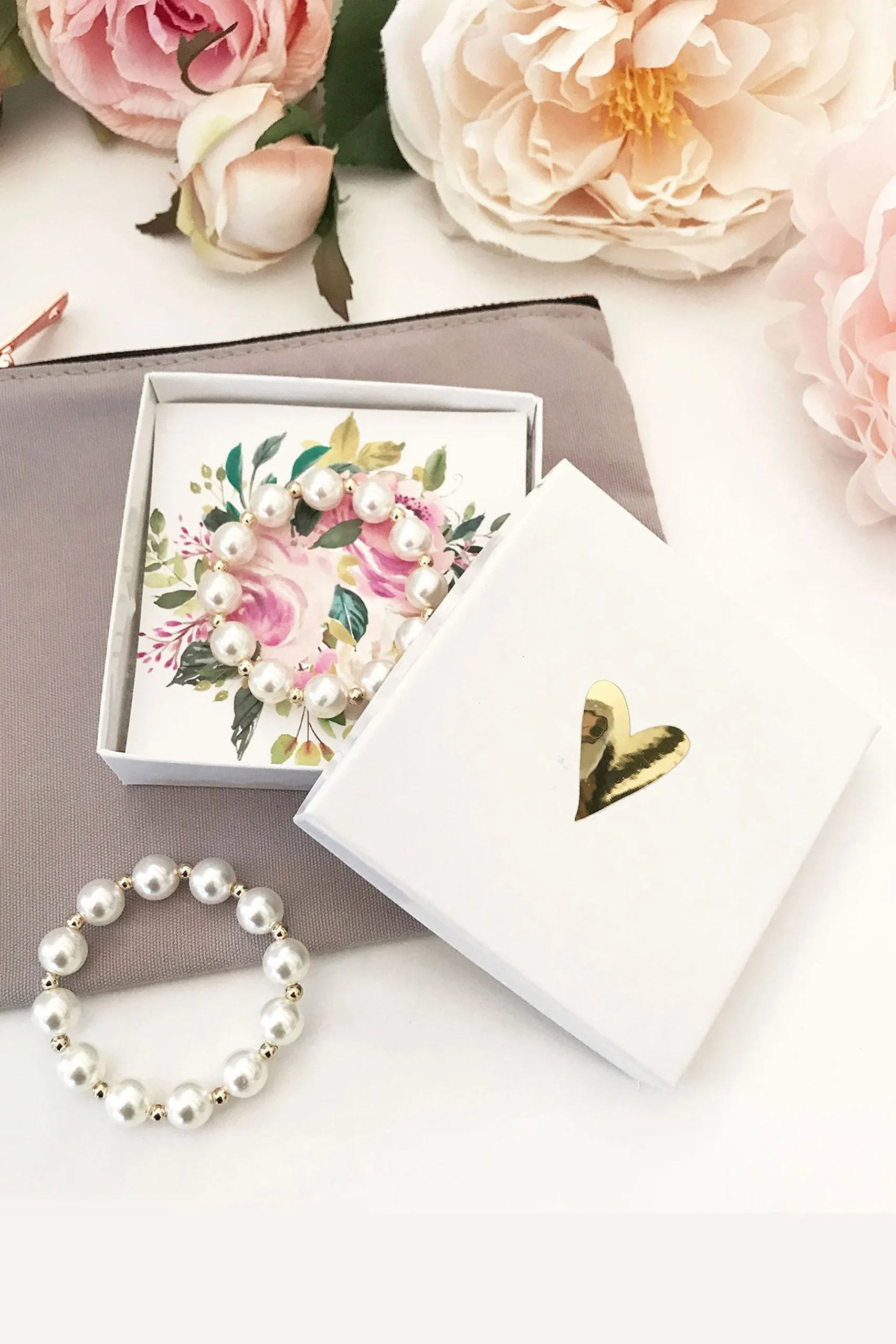 Flower Girl Pearl Bracelet with Gift Box