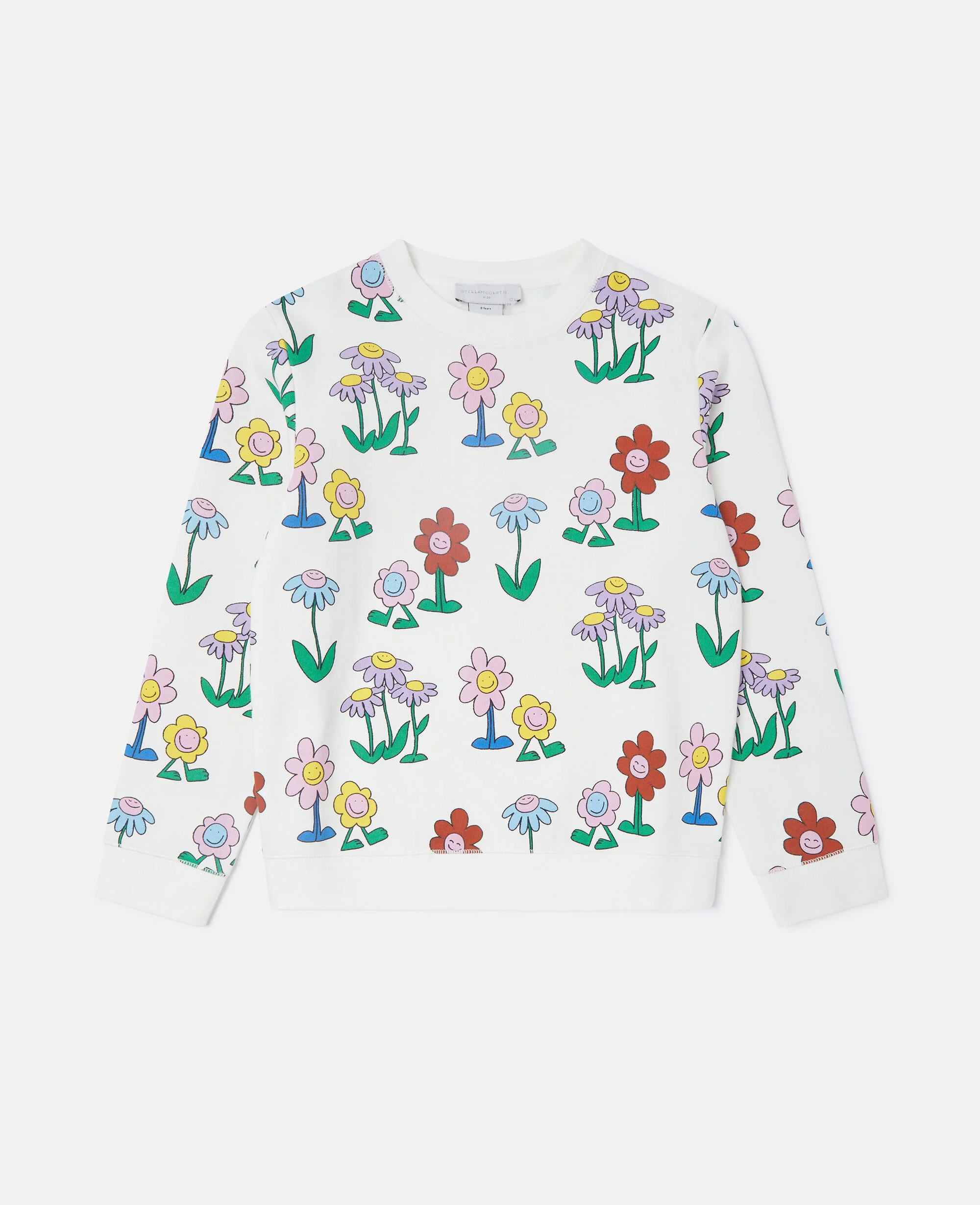 Flower Print Crewneck Sweatshirt