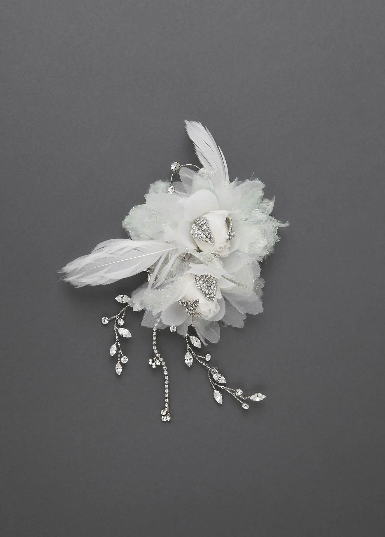 Flower with Crystal Leaves and Accents