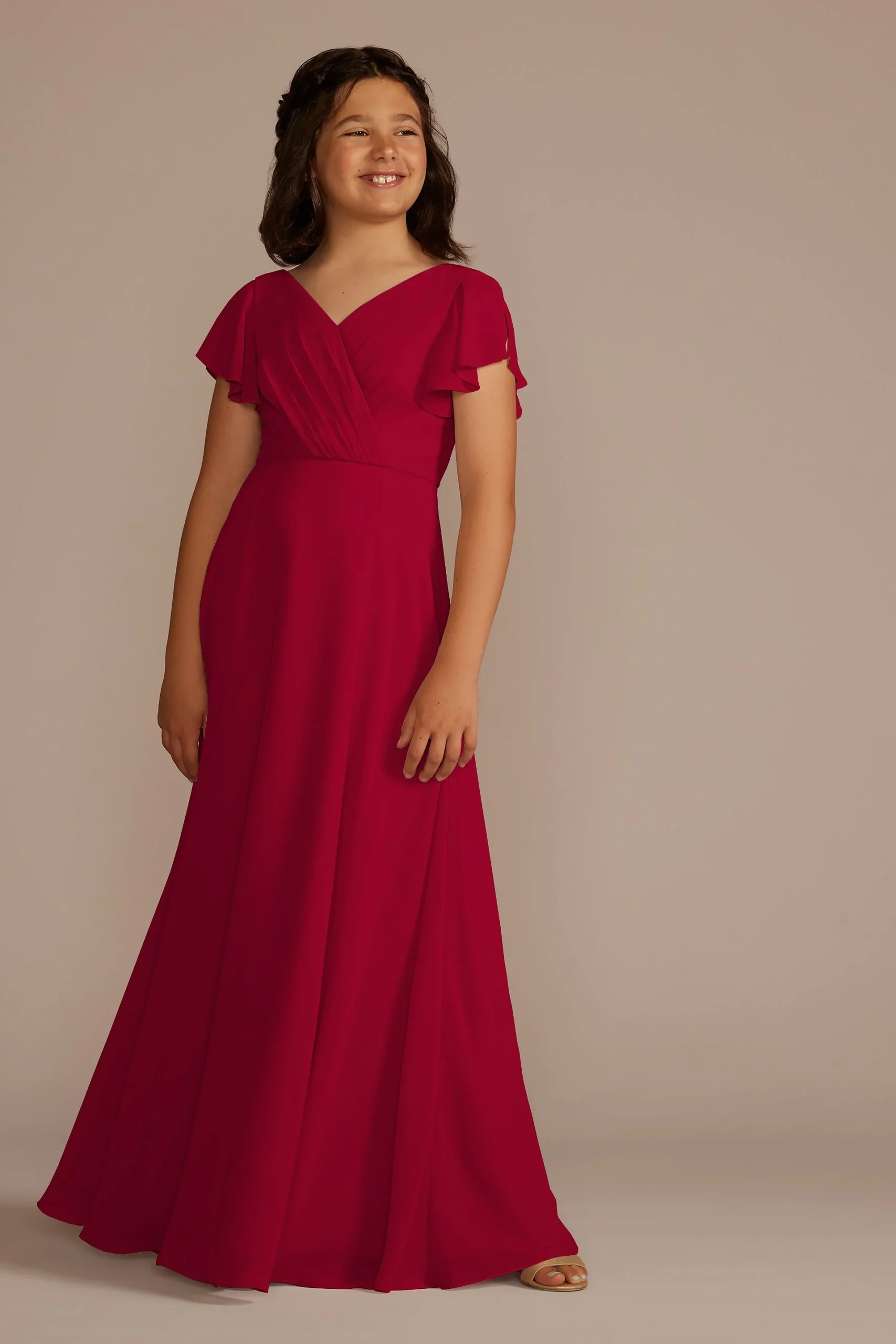Flutter Sleeve Full Skirt Girls Dress