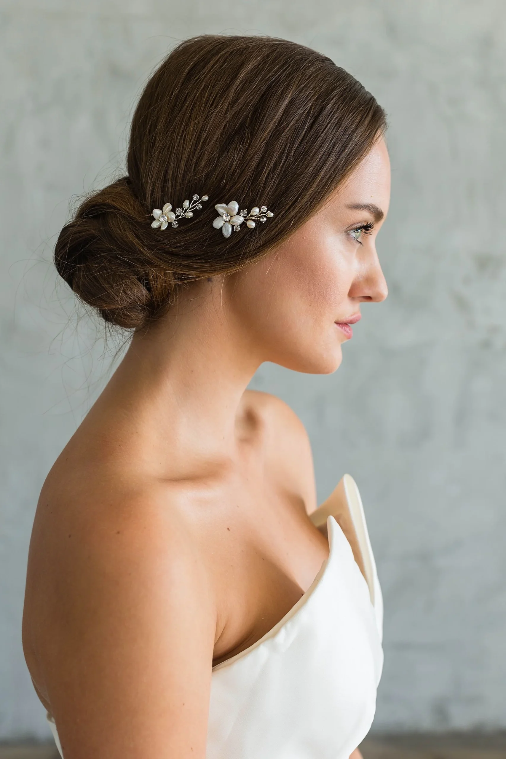 Freshwater Pearl Flower Hair Pin Set