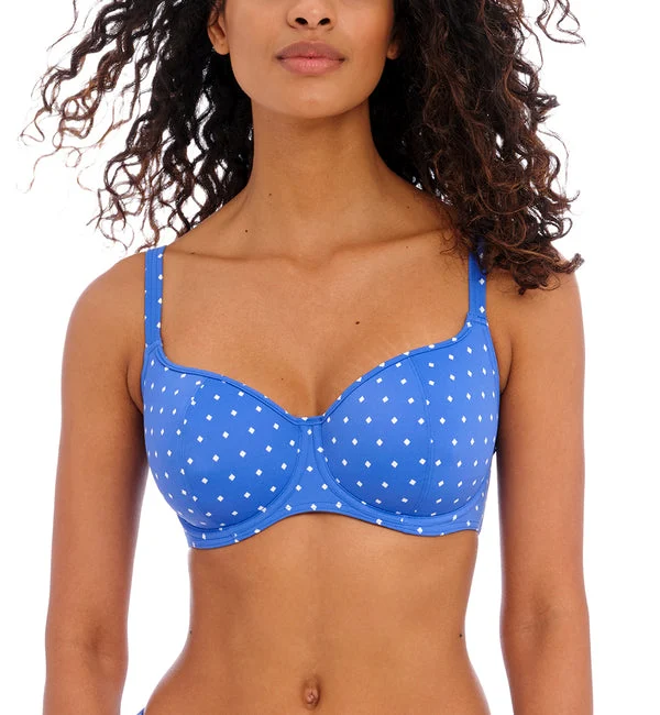 Freya Jewel Cove Sweetheart Padded Underwire Bikini Top (7231) - Azure
