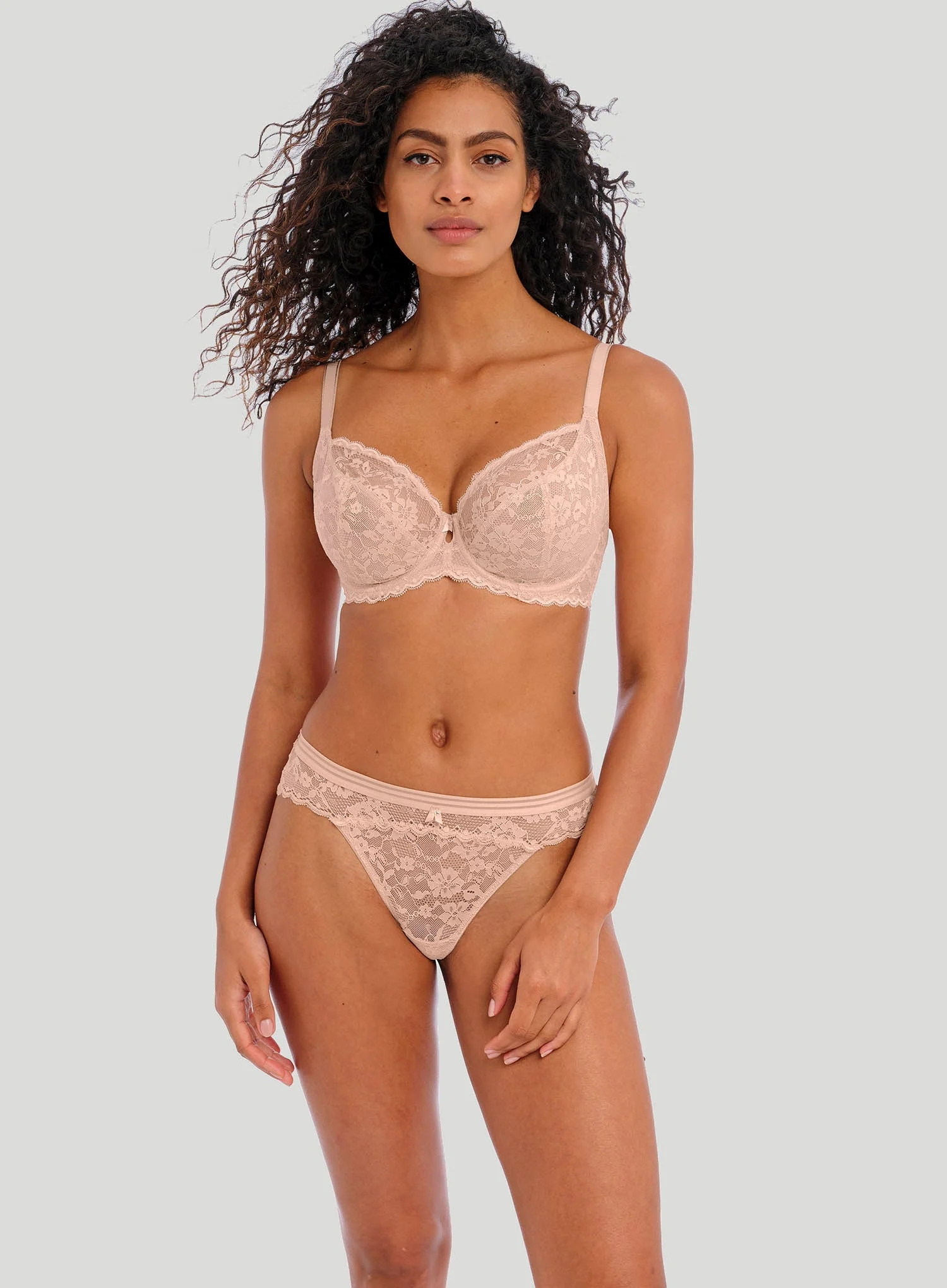 Freya: Offbeat Underwired Plunge Bra Natural Beige
