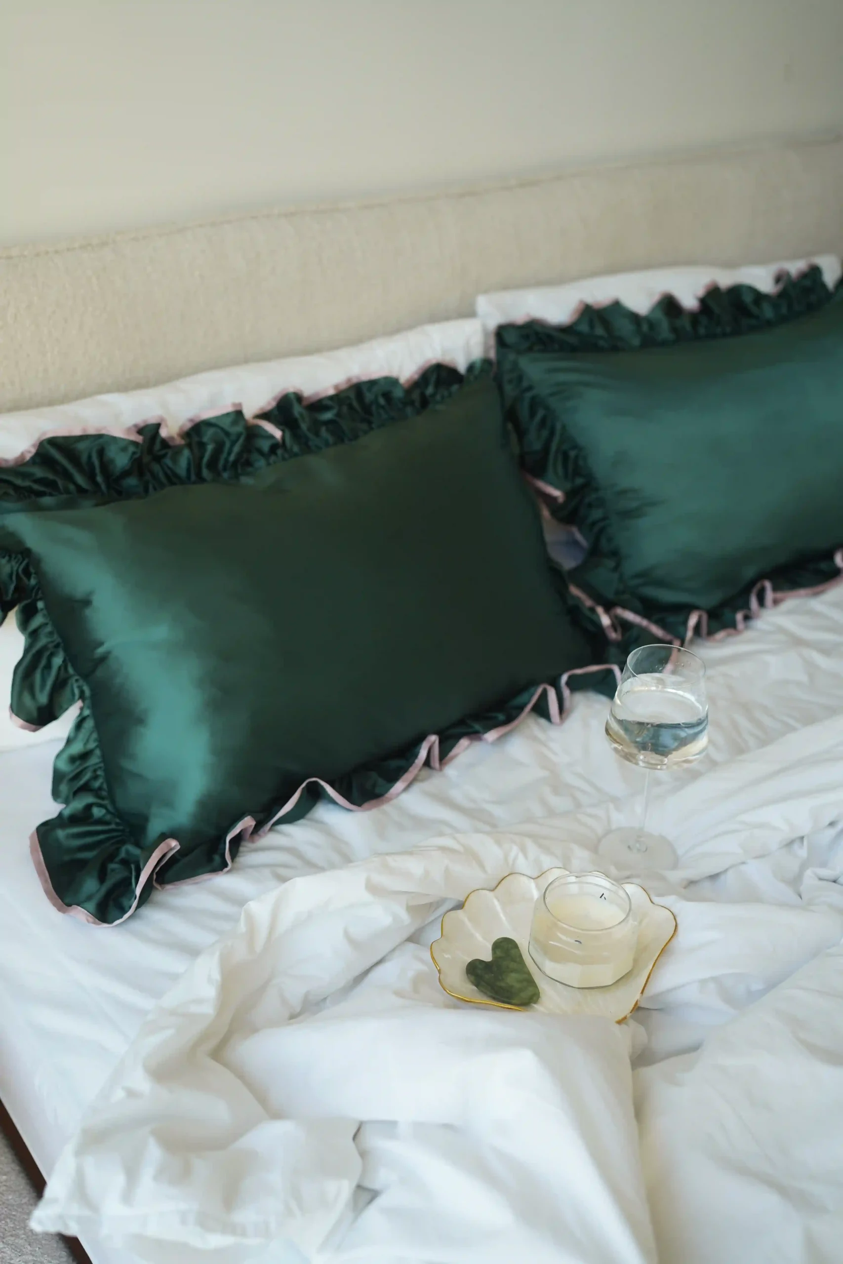 Frilled Pillowcase in Green
