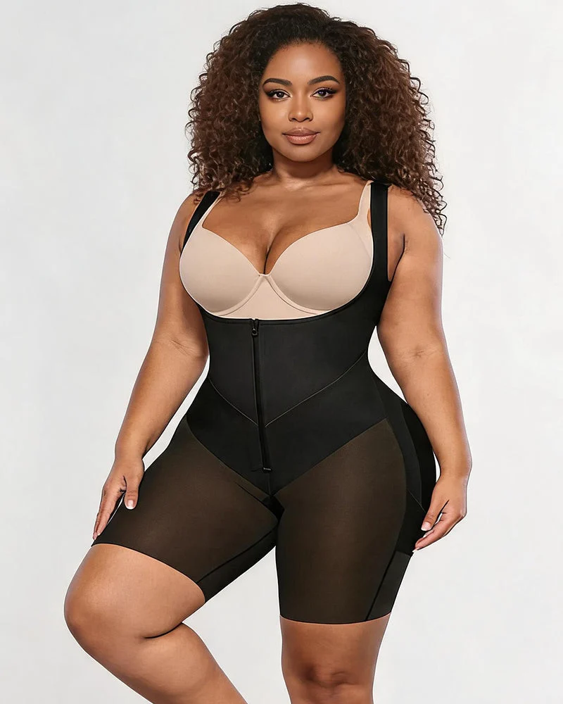 Front Zipper Shapewear Bodysuit - Tummy Control Butt Lift Body Shaper