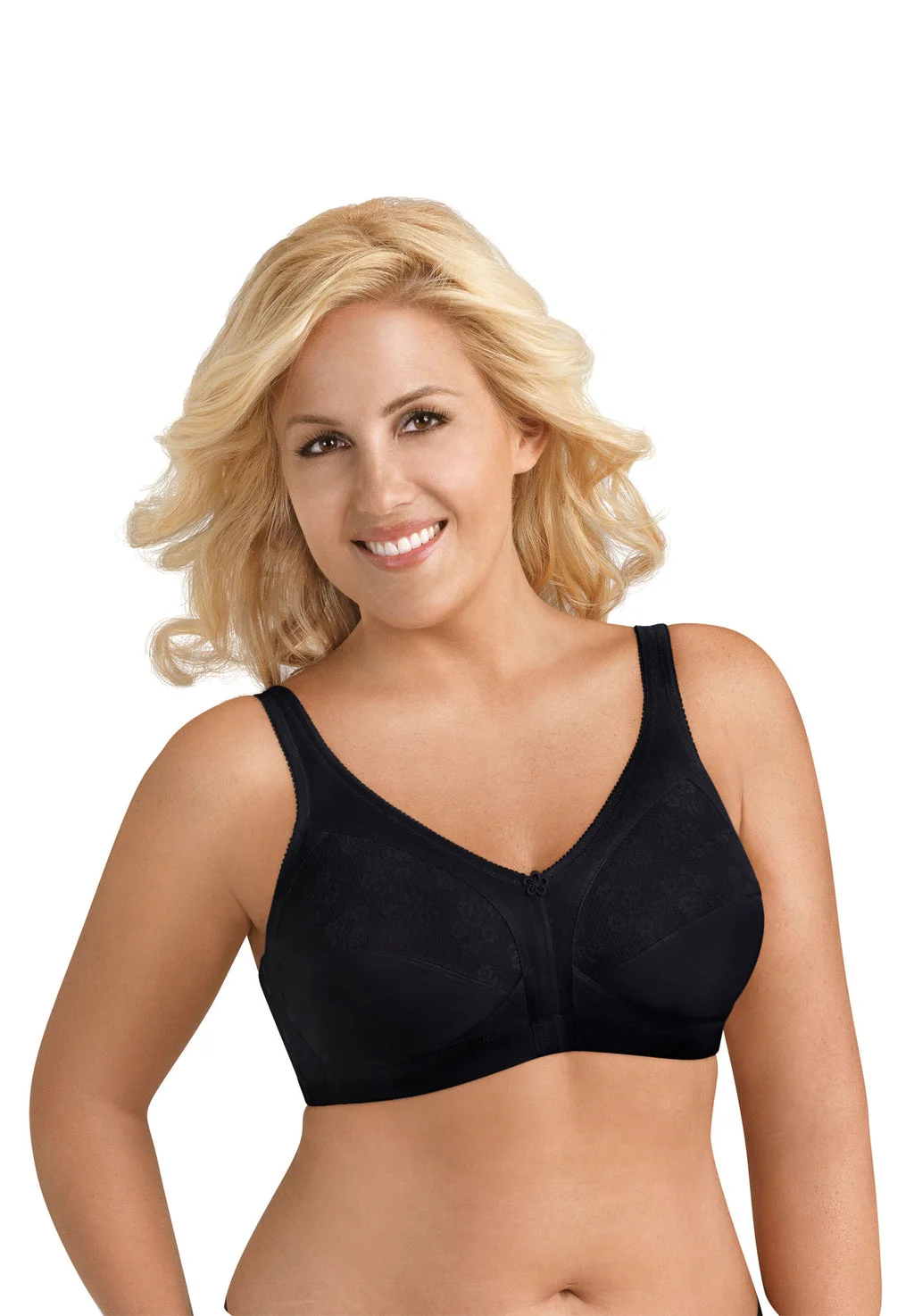 Fully Slimming Wireless Full-Coverage Bra with Back Closure & Lace