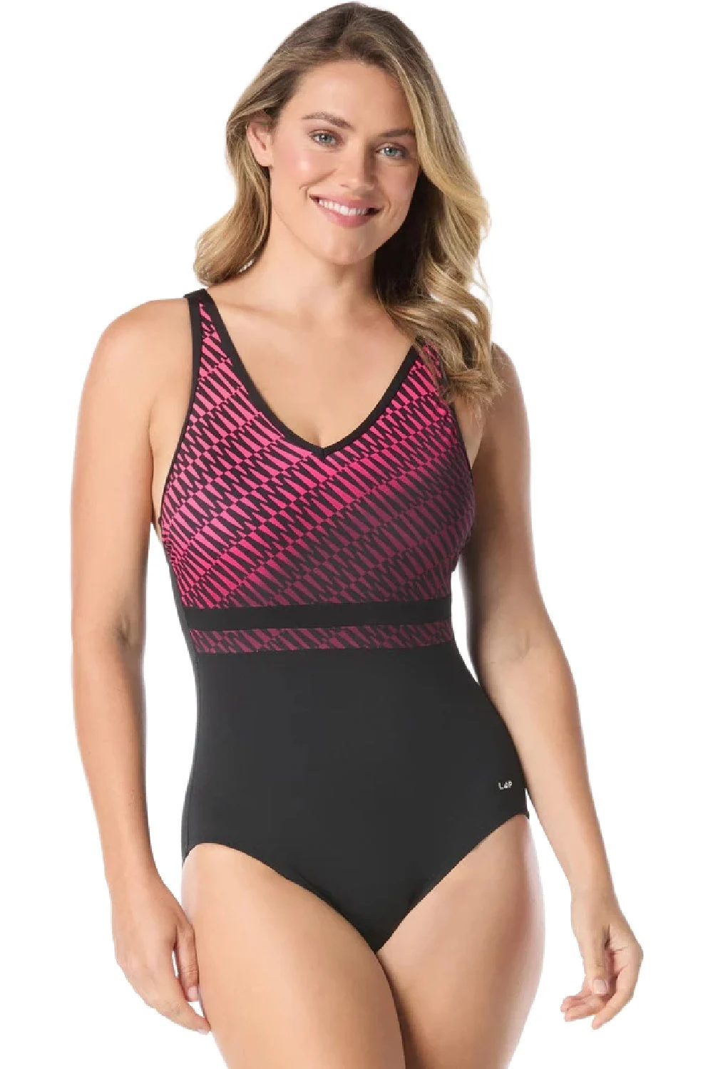 Gabar V-Neck Swimsuit, Pink Multi (G9P404)