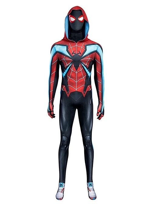 Game Spider-Man Miles Morales Evolution Suit Halloween Cosplay Costume Bodysuit Full Set
