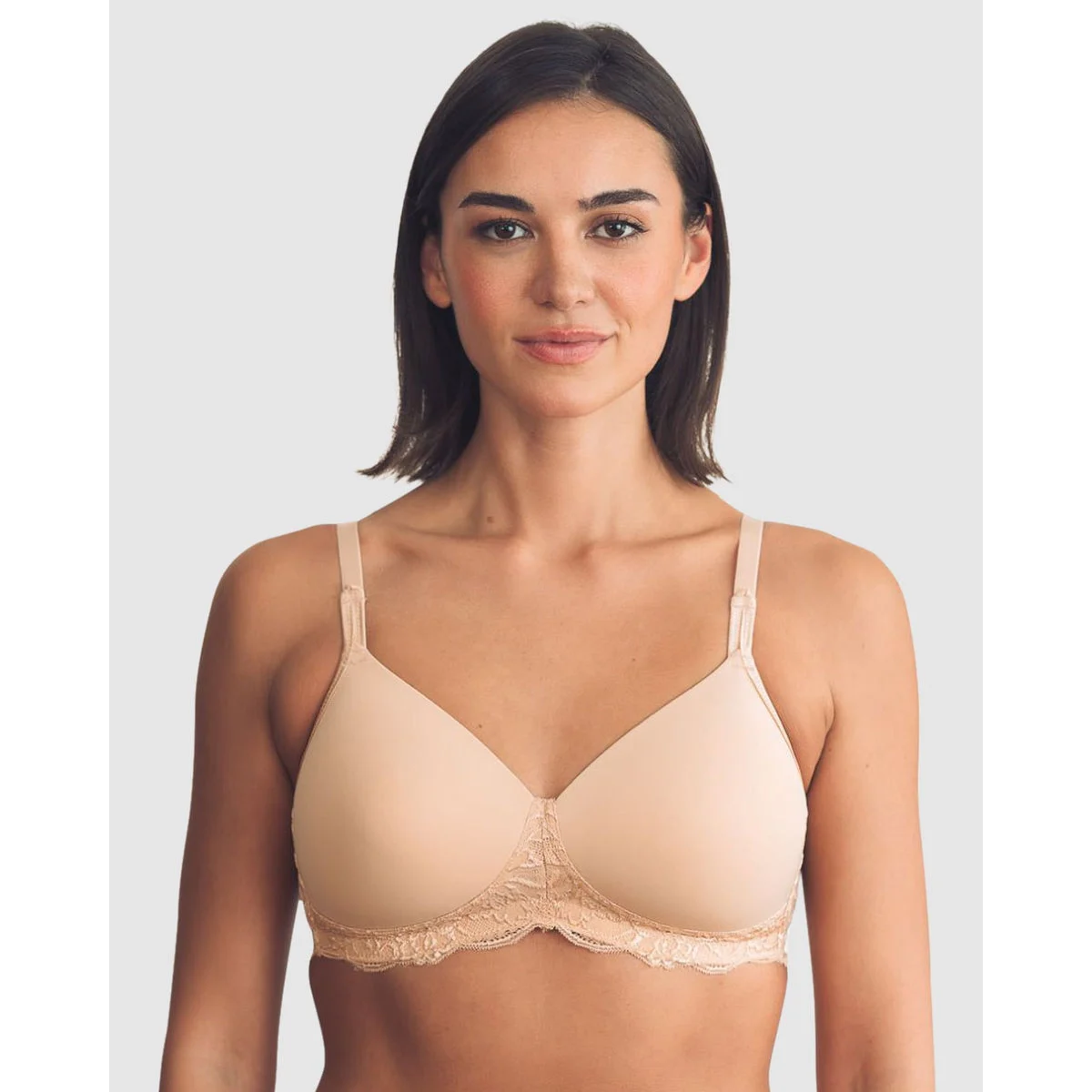 Georgia Wirefree T-Shirt Style Mastectomy Bra with Cotton & Lace