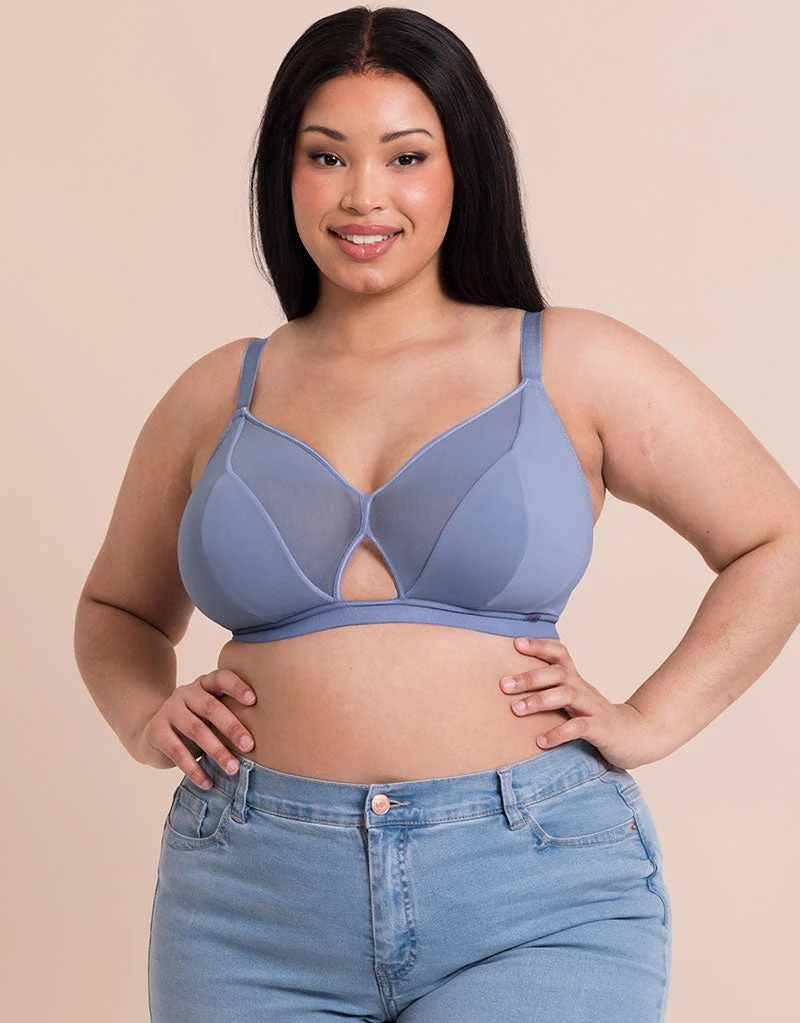 Get Up and Chill Non-Wired Bralette Slate Blue