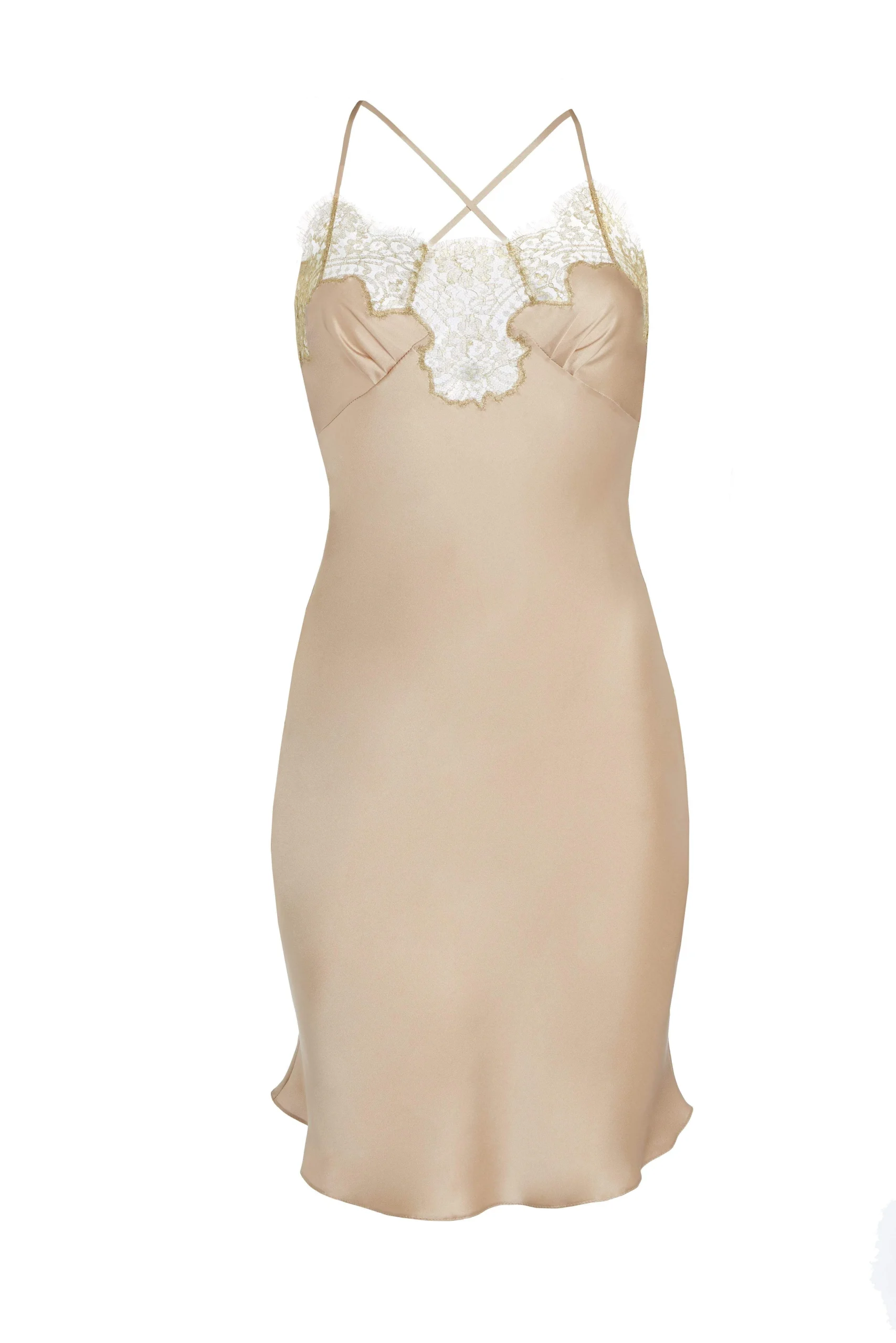 Gina Short Silk and Lace Slip