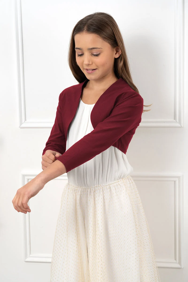 Girls 3/4 Sleeve Bolero
