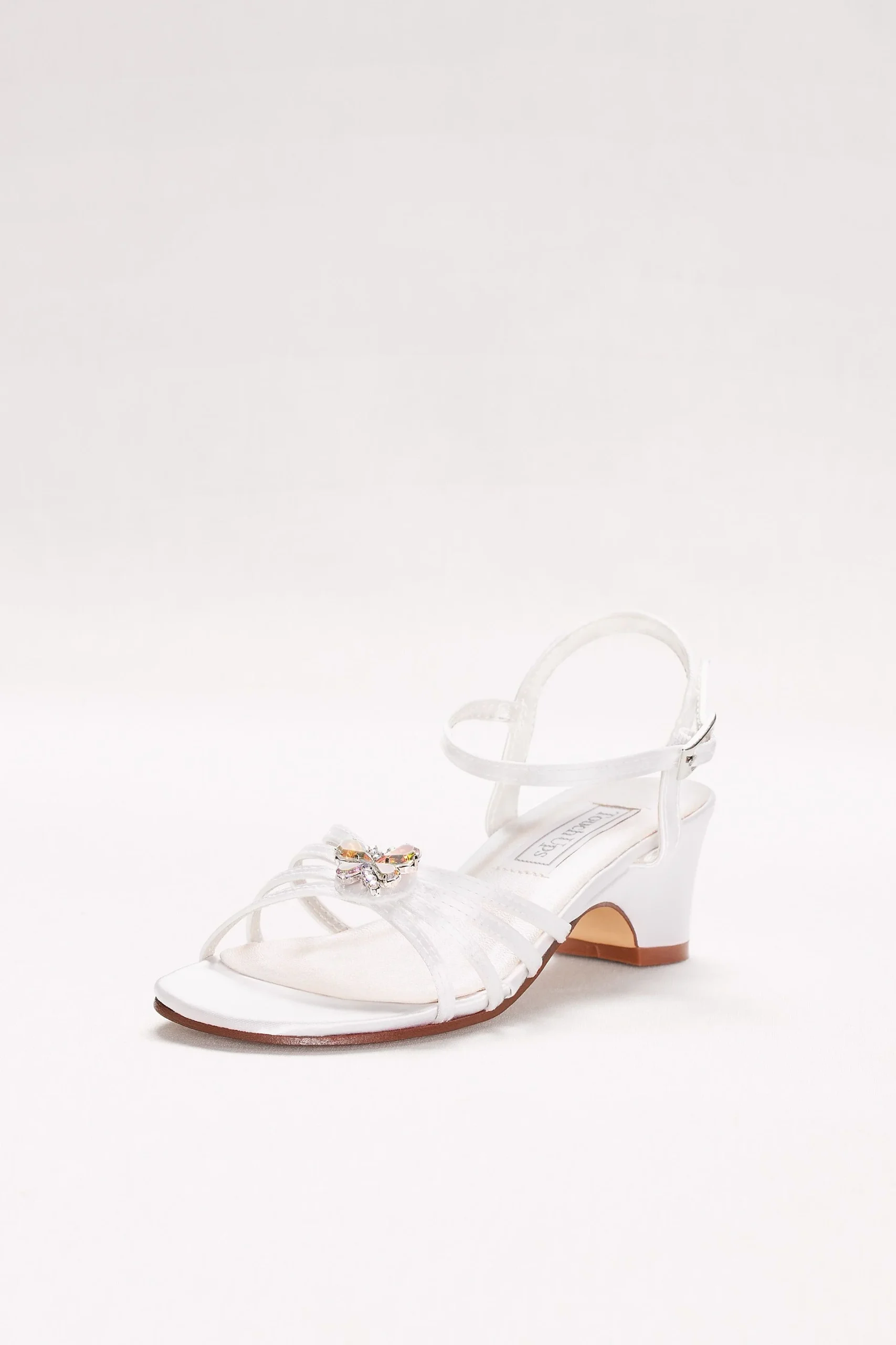 Girls Dyeable Betsy Sandals with Crystal Ornament
