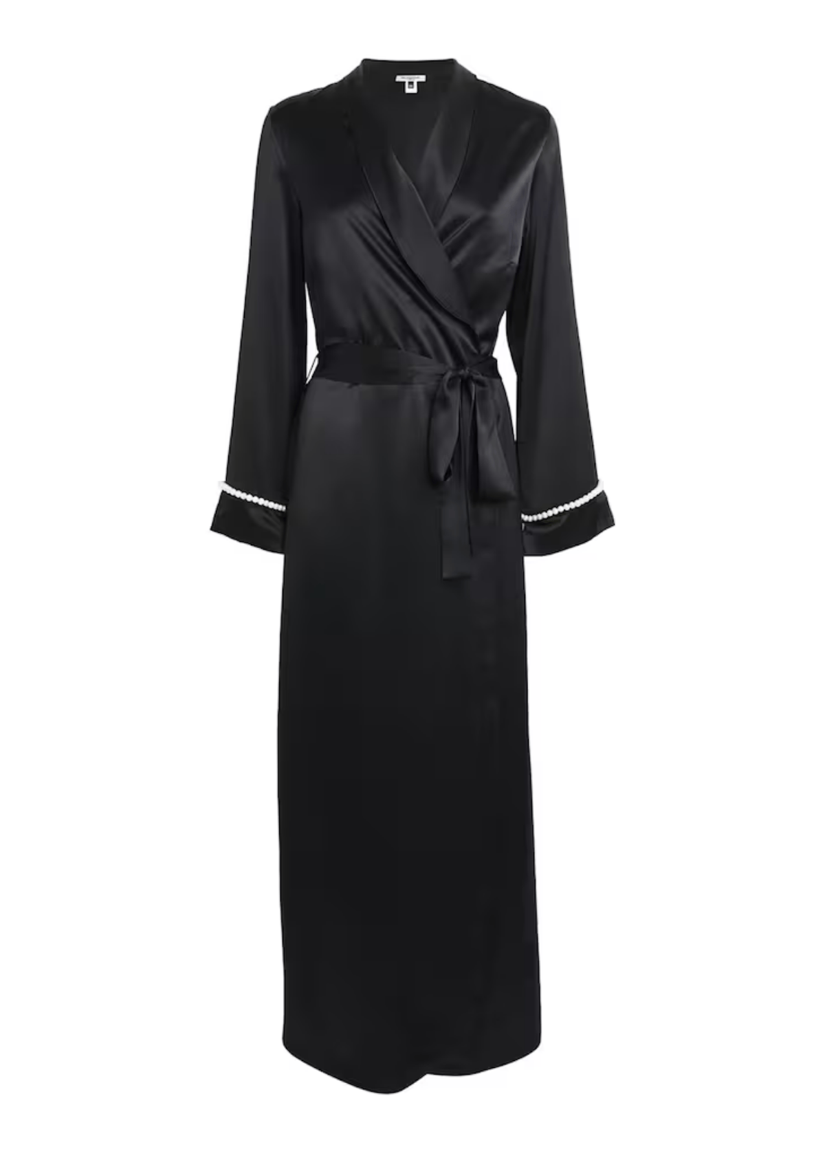Girls Love Pearls Long Robe Black