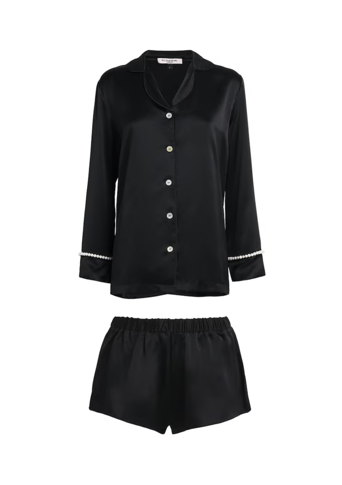 Girls Love Pearls Pyjama Set Black