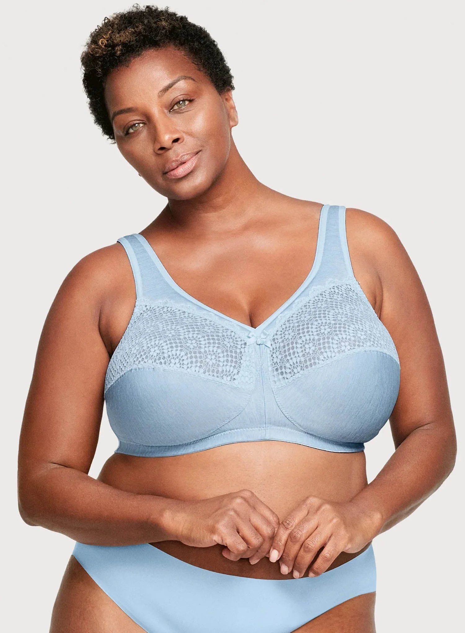 Glamorise: Magic Lift Wire Free Cooling Bra Light Blue Heather