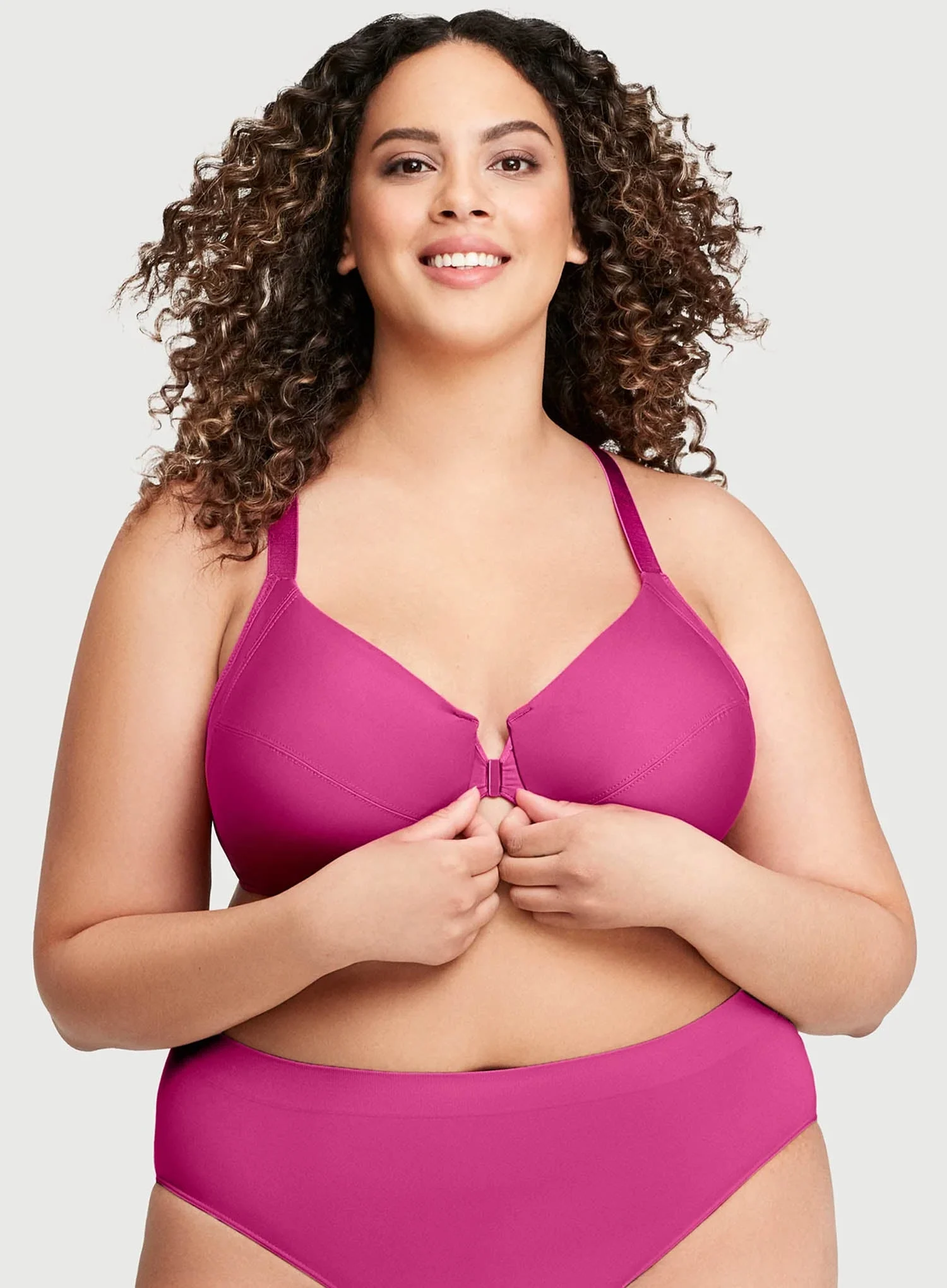 Glamorise: Wonderwire Front Close Smoothing Bra Berry
