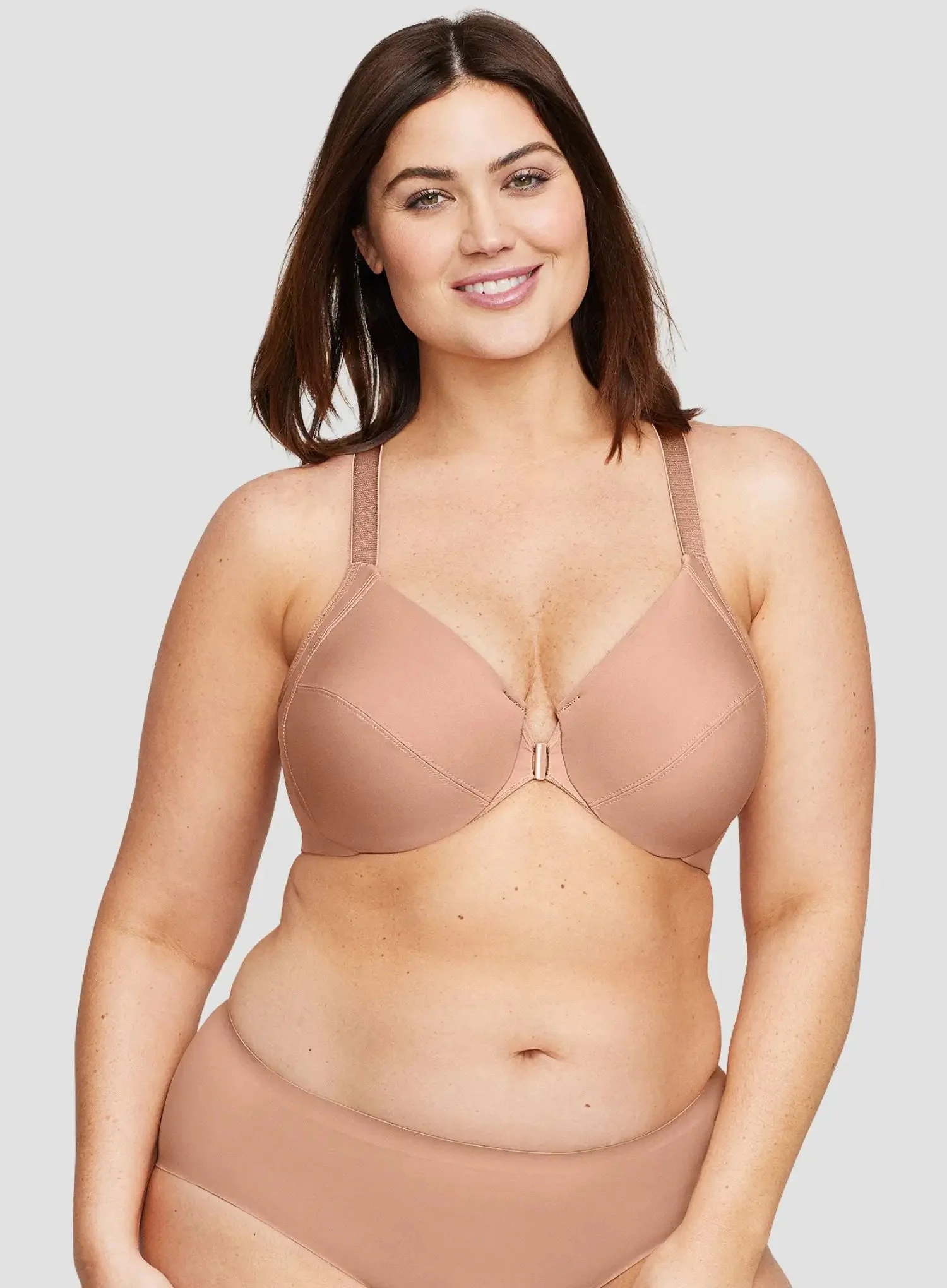 Glamorise: Wonderwire Front Close Smoothing Bra Cappuccino