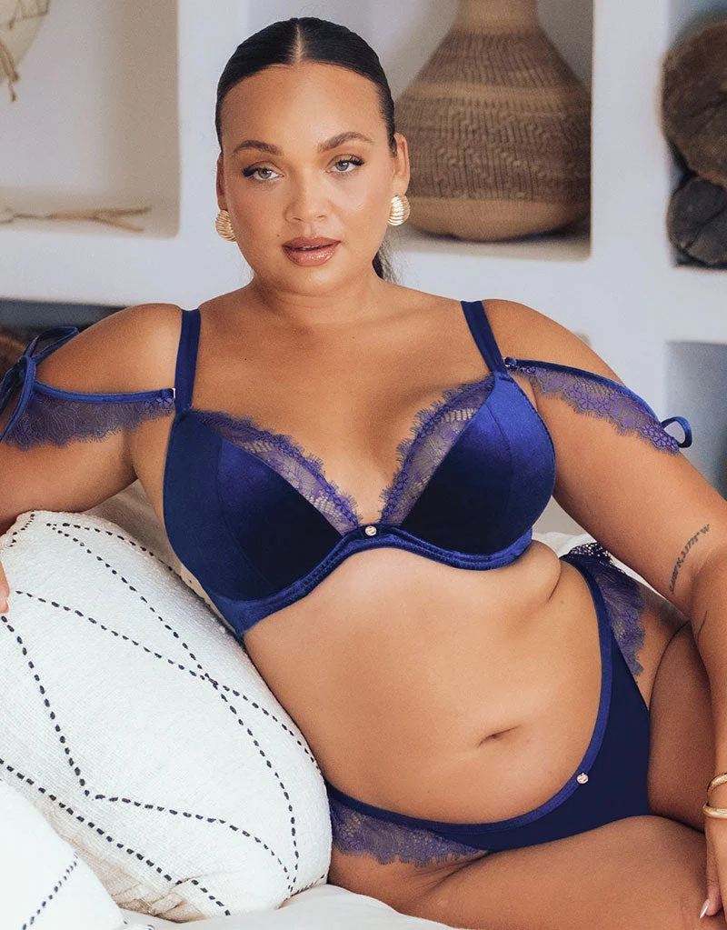 Glamour Puss Superplunge Padded Plunge Bra Midnight NavyBlue