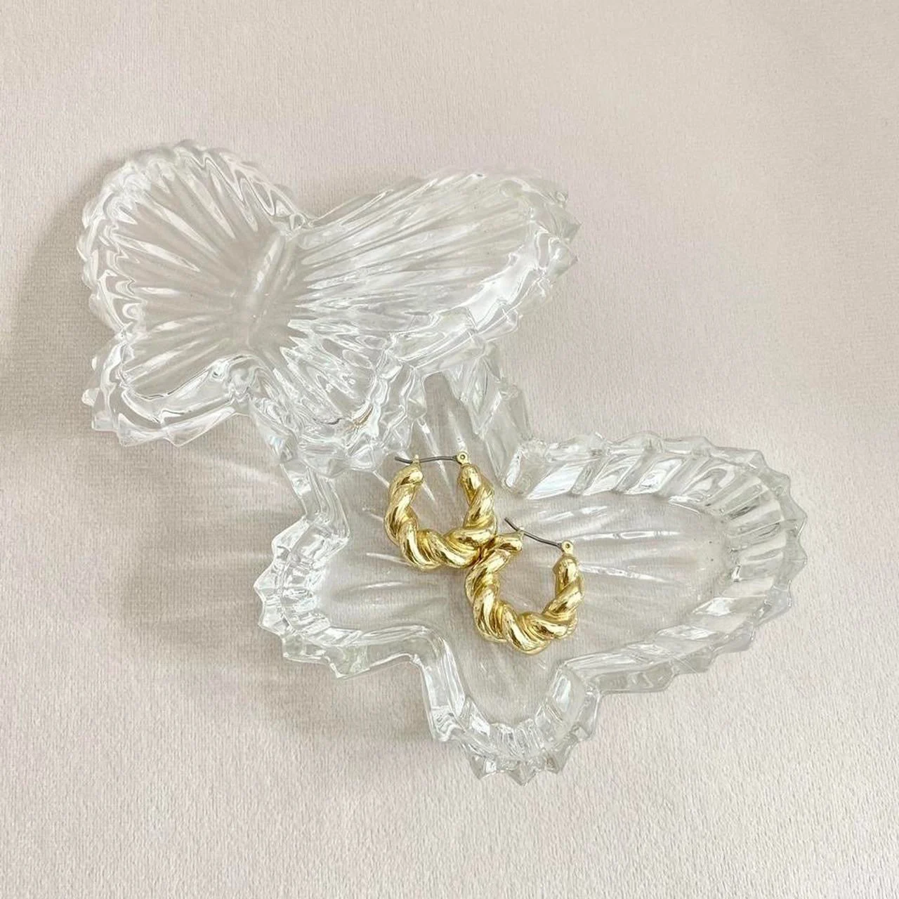 Glass Butterfly Vintage Trinket Box