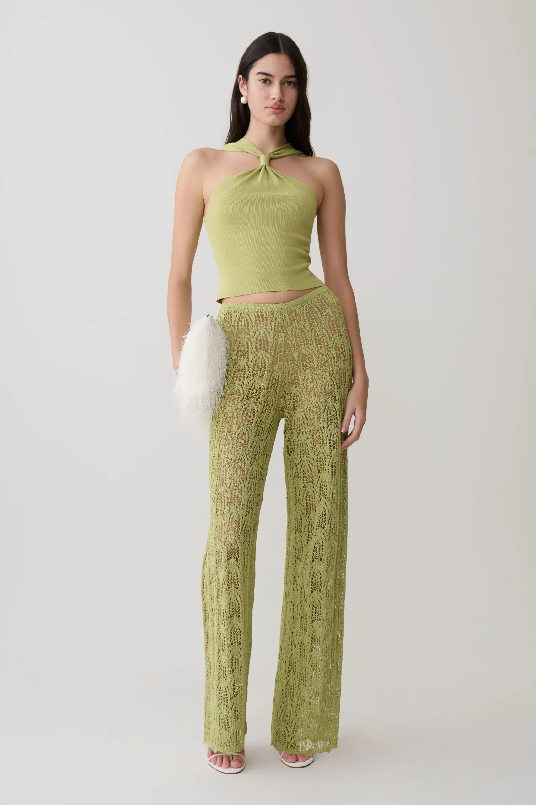 GlindaCrochet Pants - Light Olive