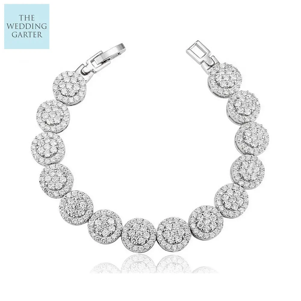 Glistening Round CZ Diamond Womens Parve Bridal Bracelet