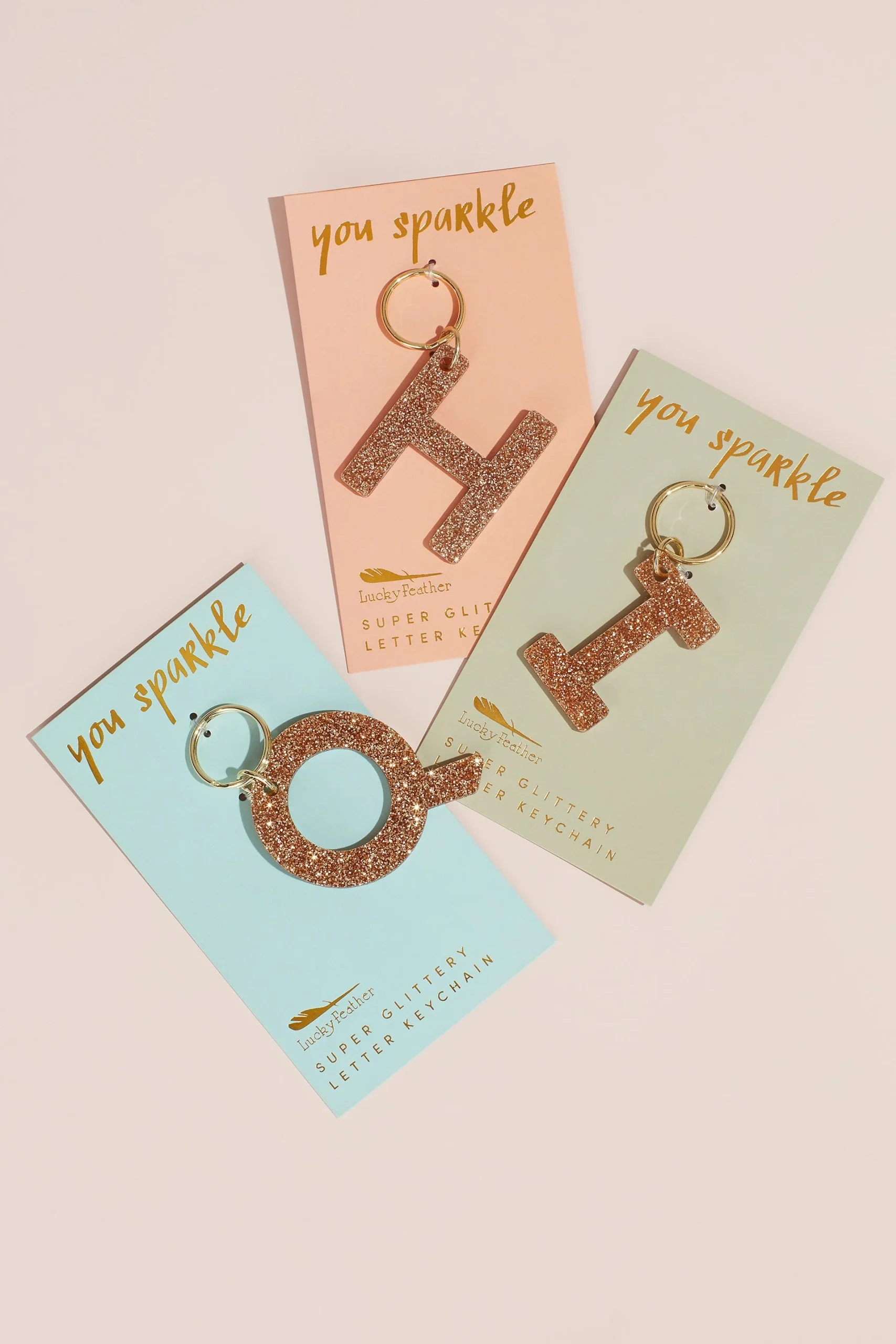 Glitter Acrylic Sparkling Initial Key Chain