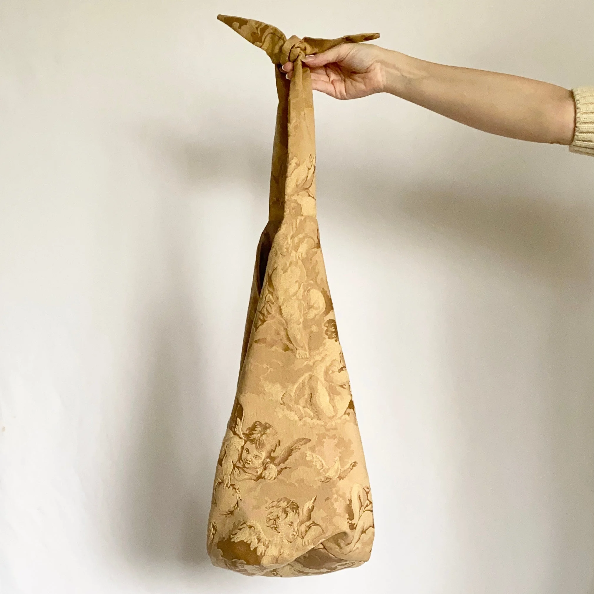 Gold Cherub Angel Tapestry Purse