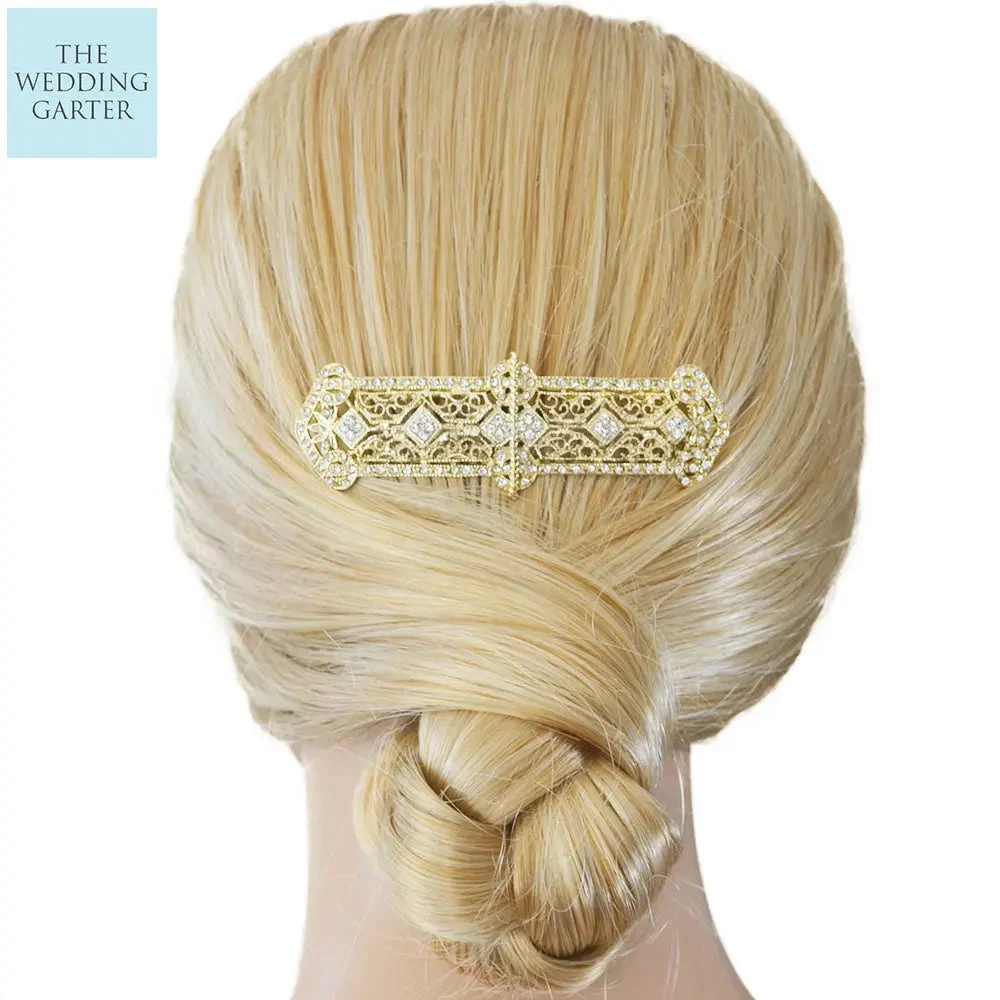 Gold Great Gatsby Style Bridal Headpiece Comb