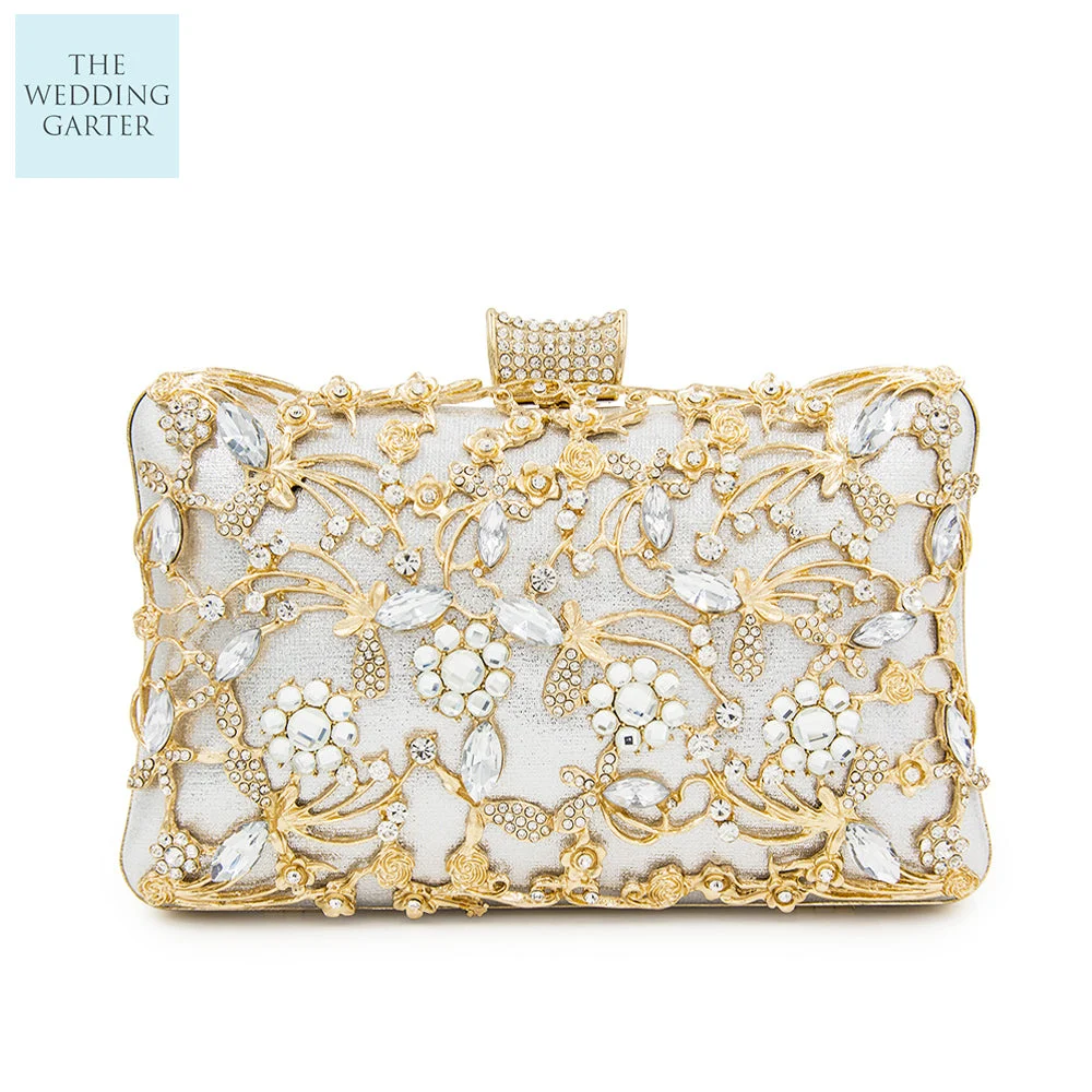 Gold & Silver Vintage Vine Style Evening Bag