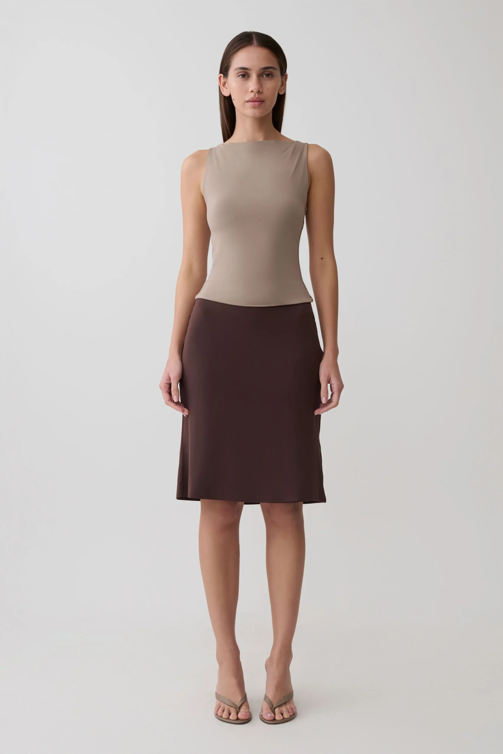 GreerKnee Length Skirt - Espresso