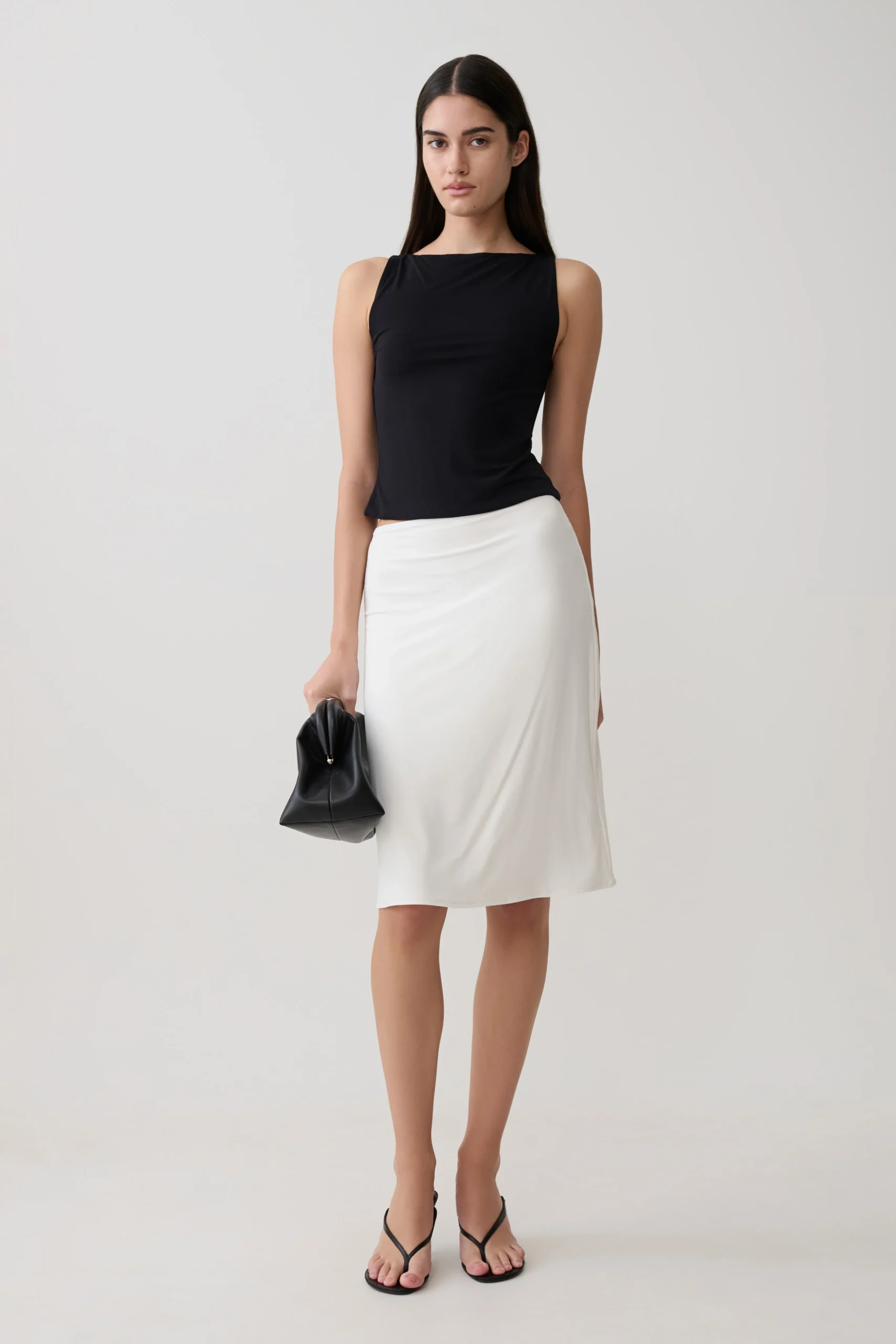 GreerKnee Length Skirt - White