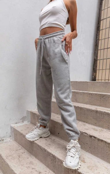 Grey Marl Cuffed Elasticated Joggers - Ariande