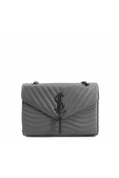 Grey Quilted Satchel Crossbody Bag- Mercy