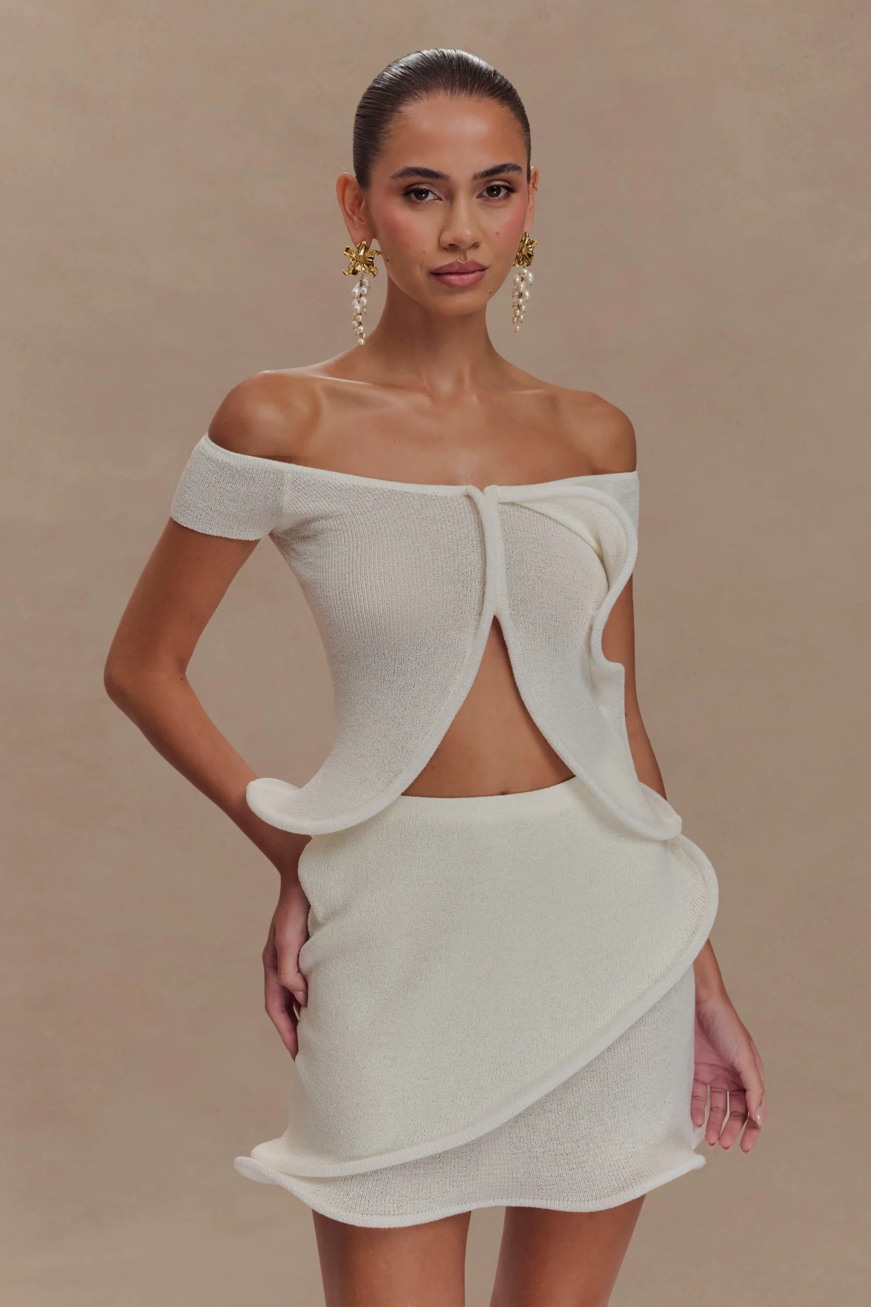 HaisleyFINAL SALEOff Shoulder Knit Top - Ivory