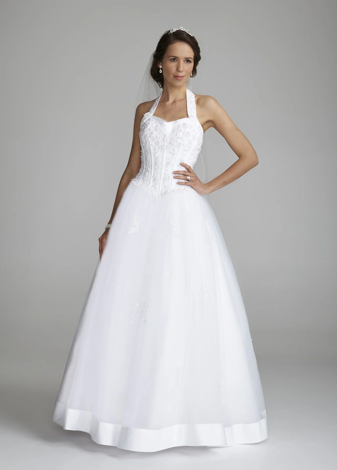 Halter Sweetheart Tulle Wedding Dress