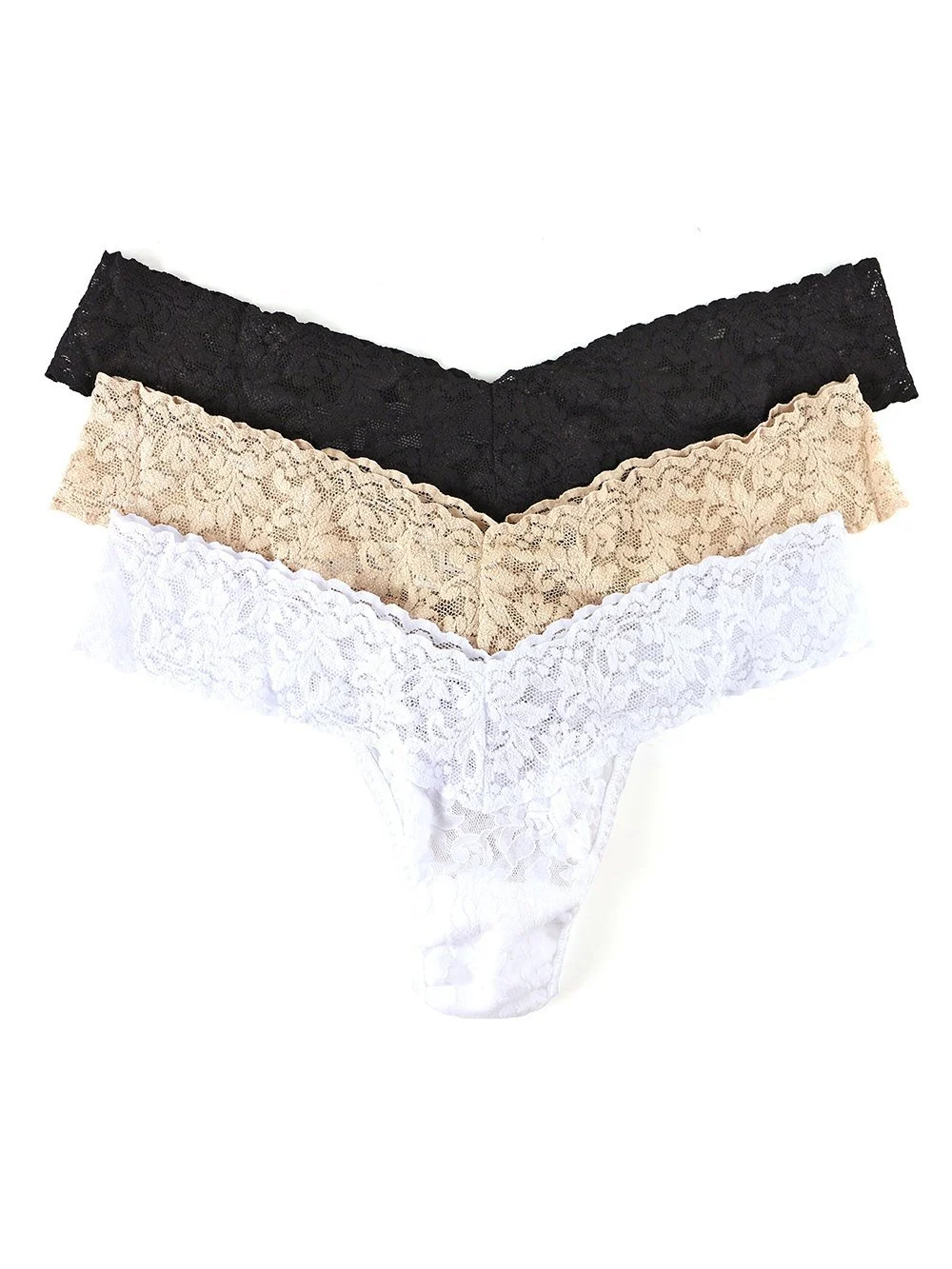 Hanky Panky 3 Pack Stretch Lace Low Rise Thongs