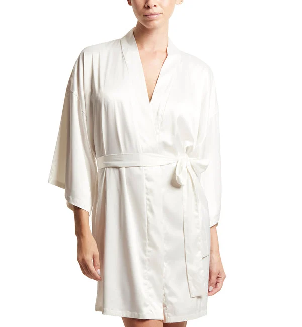 Hanky Panky Bridal Happily Ever After Satin Robe (4RR111) - Light Ivory