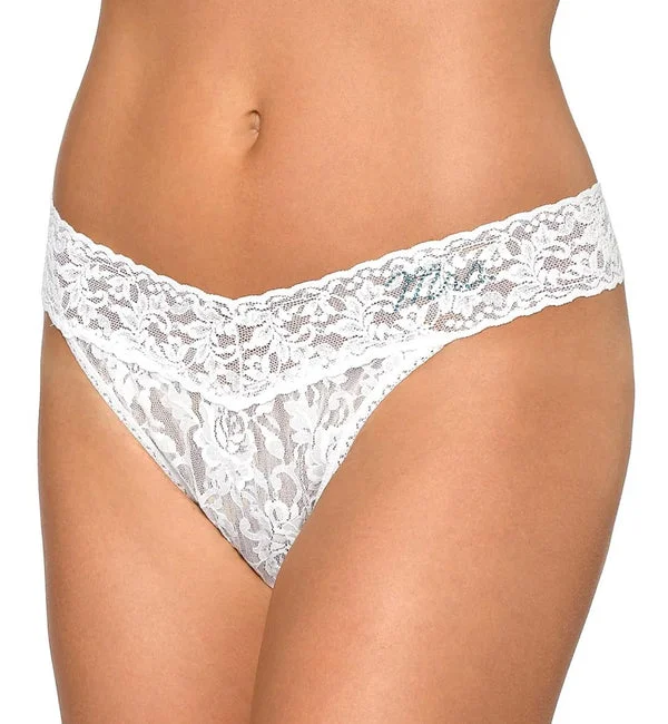 Hanky Panky Bridal MRS Original Rise Thong (4811T2) - White/Blue Crystal