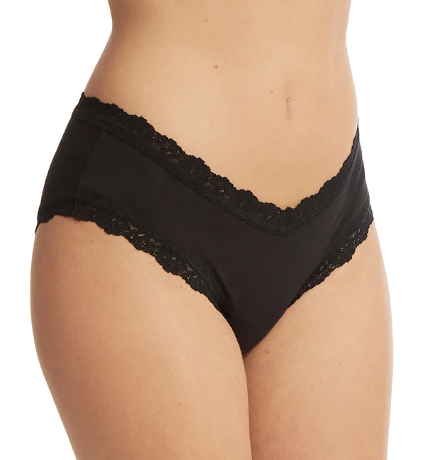 Hanky Panky Cotton V-Front Cheeky Brief (892454) - Black
