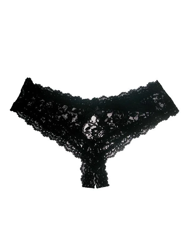 Hanky Panky Crotchless Hipster — Lace, Sheer, Keyhole Back