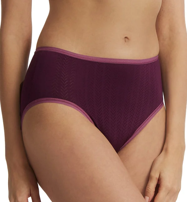 Hanky Panky MoveCalm High Waisted Brief (2P2264) - Dried Cherry/Damson Plum