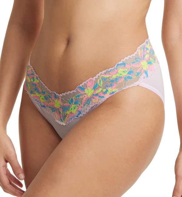 Hanky Panky Neon Lights Cotton-Spandex V-kini (892202) - Pink Multi