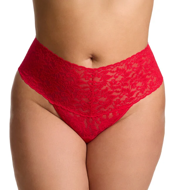 Hanky Panky Plus Size Retro Lace Thong (9K1926X) - Red