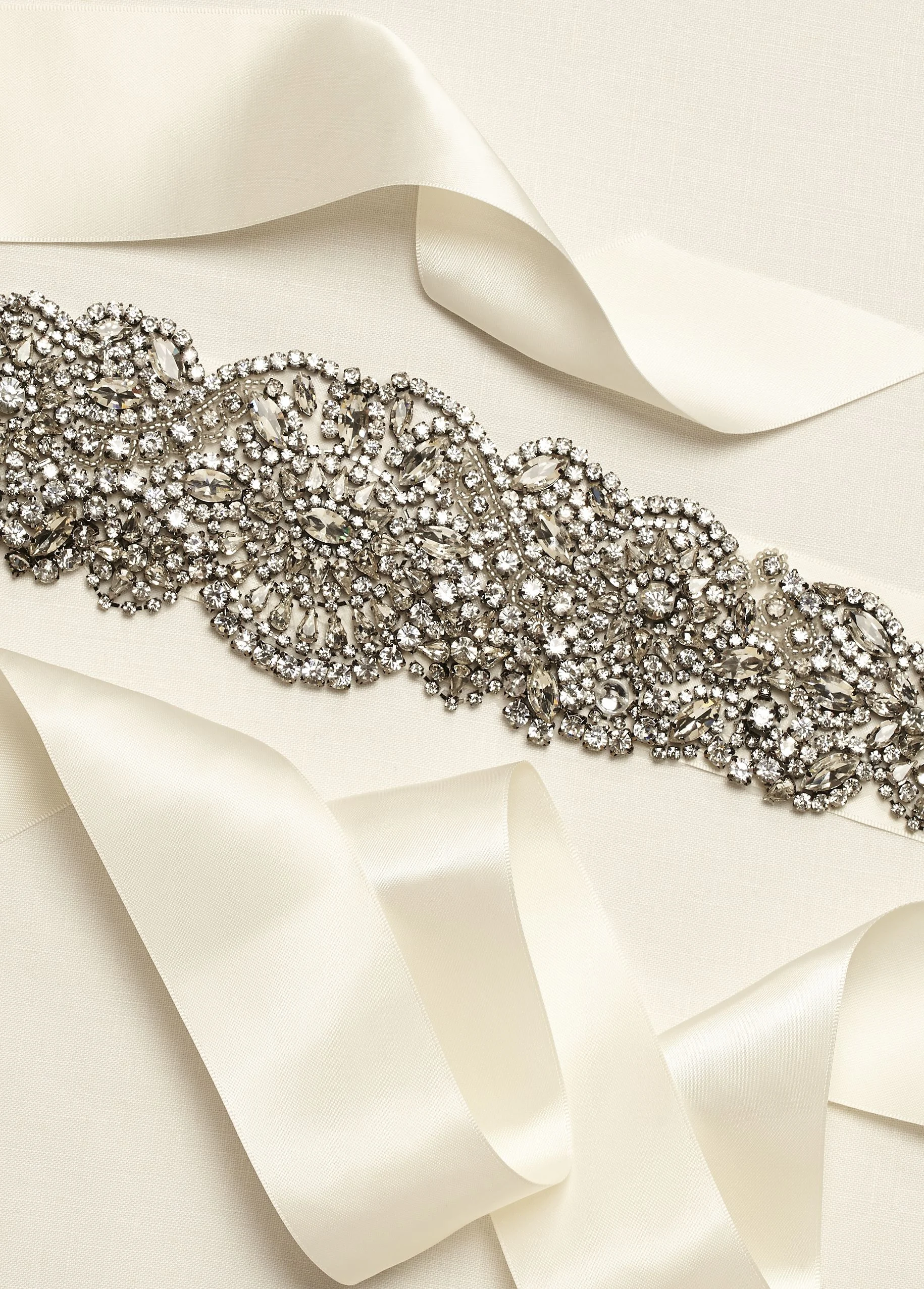Heavily Embellished Sash with Scroll Detail