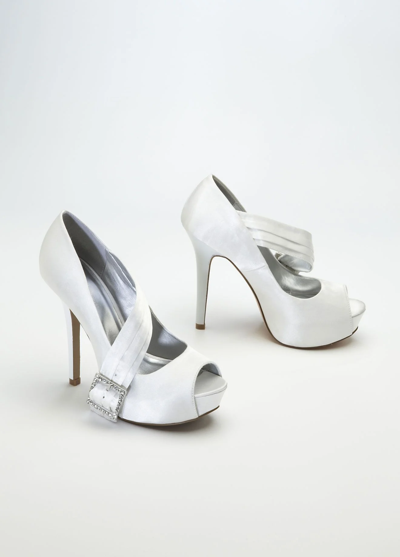 High Heel Peep Toe with Embellished Buckle